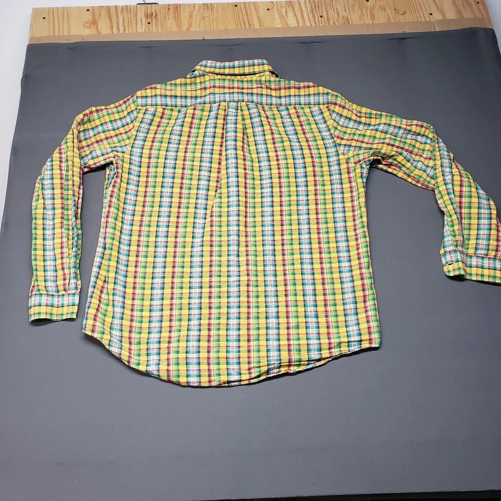POLO RALPH LAUREN XLMen's‎ Bright Madras Plaid Epaulettes Button Down Shirt